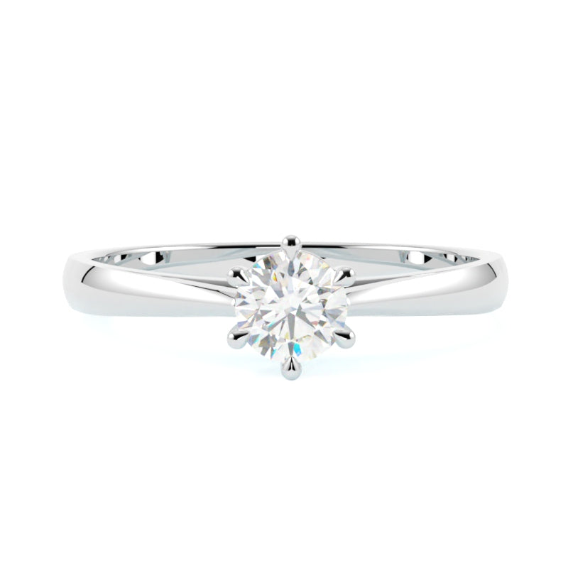 Pierścionek zaręczynowy z białego złota 585 – naturalny diament w subtelnej oprawie